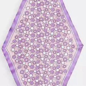 NEW Coach Purple Floral Silk Diamond Scarf 38x16 Luxury Accessory NWT